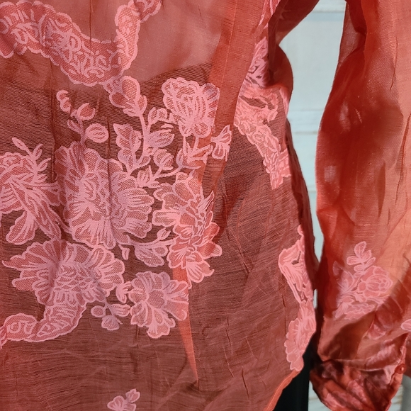 Womens see-through shirt orange xl @9 - Picture 5 of 7